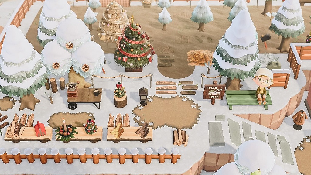 ACNH Chrsitmas Island Design Ideas - Christmas Tree Farm