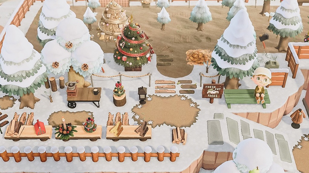 ACNH Chrsitmas Island Design Ideas - Christmas Tree Farm