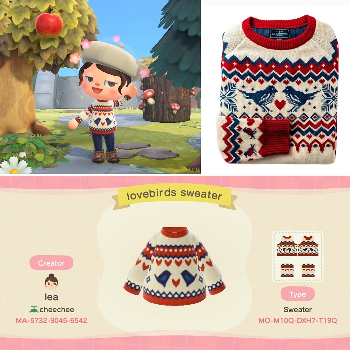 ACNH Lovebirds Sweater Design