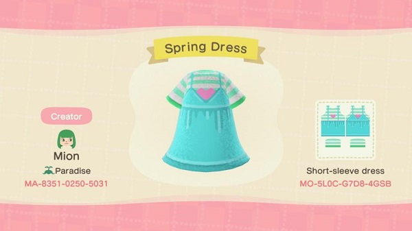 ACNH Spring Clothes Custom Design Code - 1