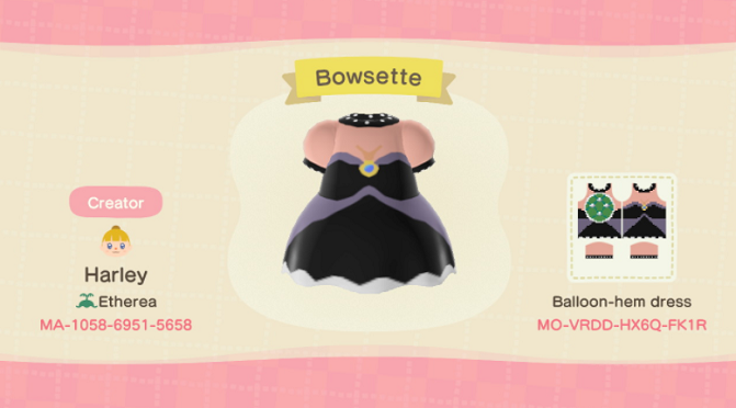 Mario Peach Dress Design Code