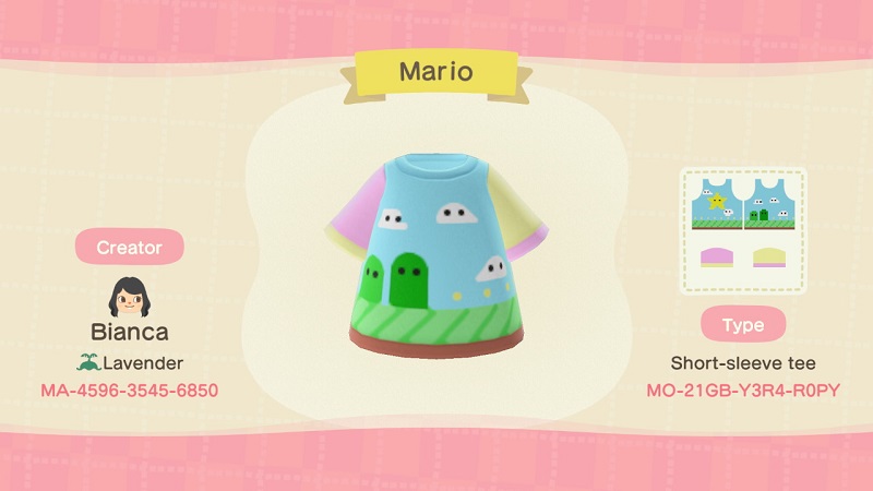 ACNH Mario Clothing Custom Design 1 - Mario Dress