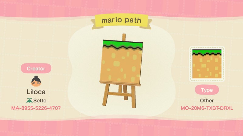 ACNH Mario Custom Designs 4 - Mario Path