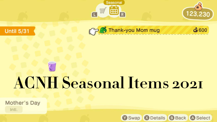 acnh seasonal items 2021