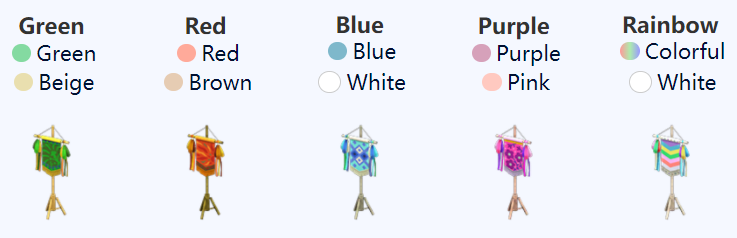 ACNH Festivale Items 2022 - Festivale Flag variations