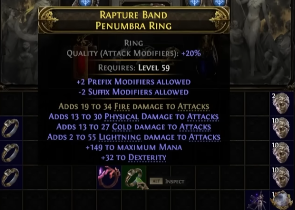 PoE 2 Penumbra Rings
