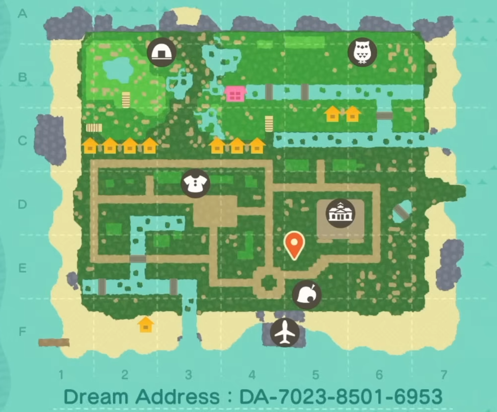 ACNH Best Island Map Layout Ideas 2026 - 2.Japanese City Island - Structured Urban Vibes
