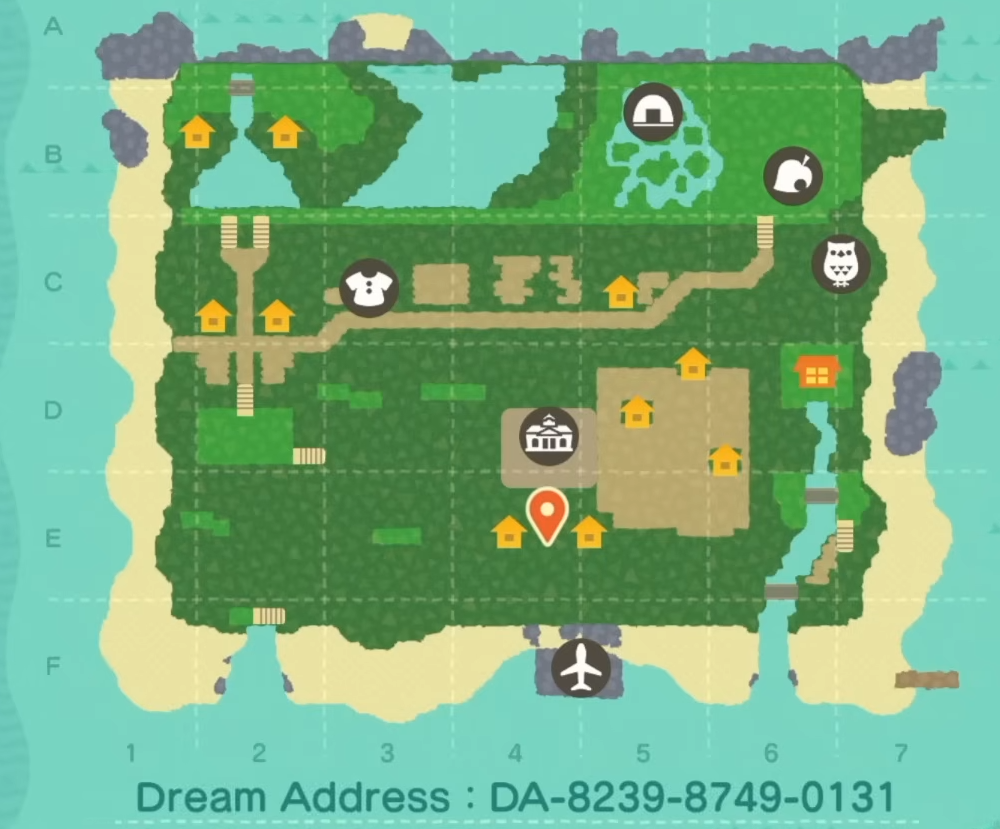 ACNH Best Island Map Layout Ideas 2026 - 3. Minimal Terraforming Flat Layout