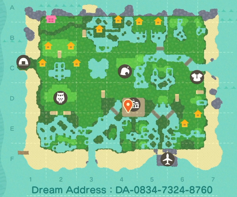 ACNH Best Island Map Layout Ideas 2026 - 7. Sprawling Natural with Cliffs Layout